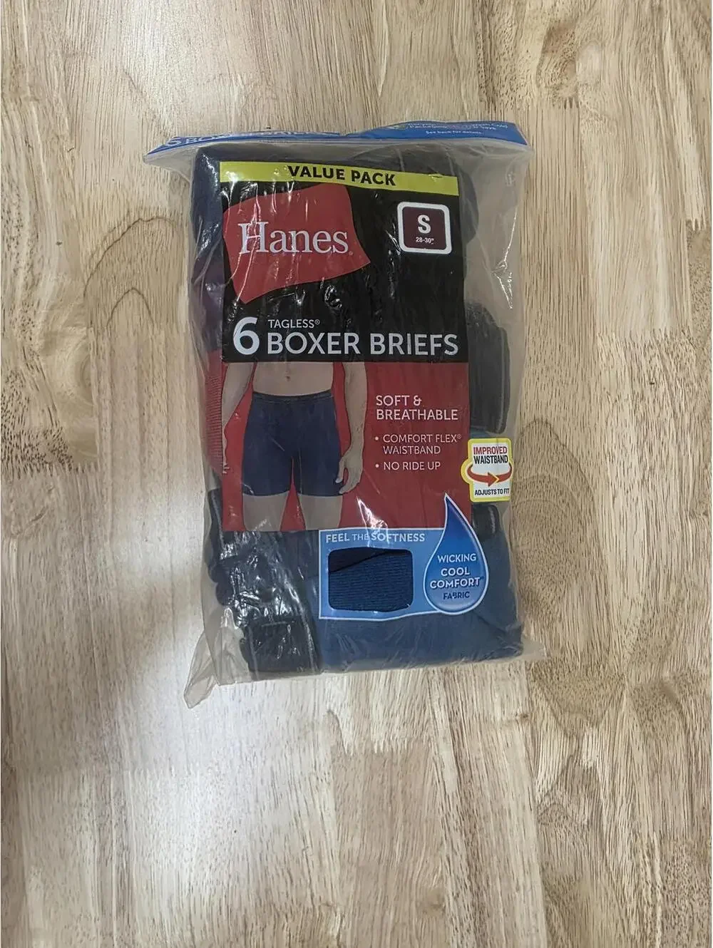 HANES MEN’S DYED ASSORTED BRIEFS 6‑PACK SIZE SMALL